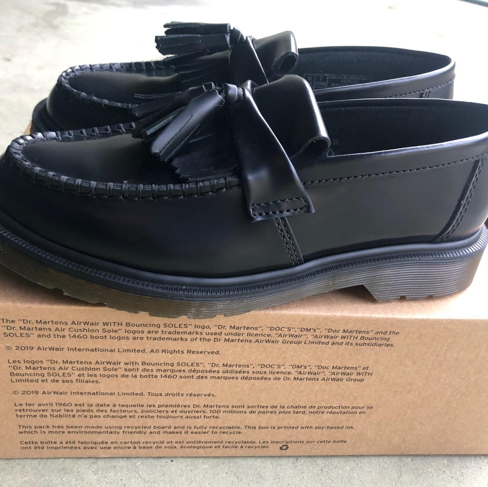 Doc. Martens Loafers Adrian Black Smooth Womens size 8, Mens size 7